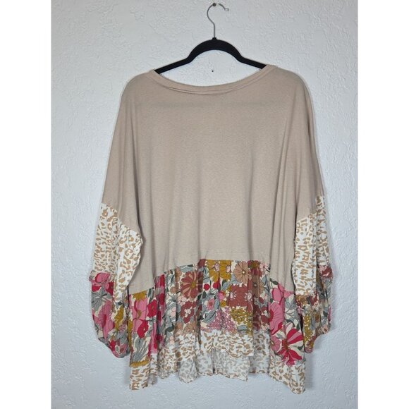 GiGiO Plus Women Tunic Top Blouse Size XL Relaxed Mixed Print Multicolor - Picture 3 of 5